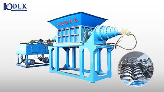 42CrMo Blade Double Shaft Shredder with PLC Control and Hydraulic Power for Plastic Recycling