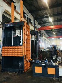 Vertical Press Bale Push Out By Cylinder Baler Machine  For Compress Waste Paper